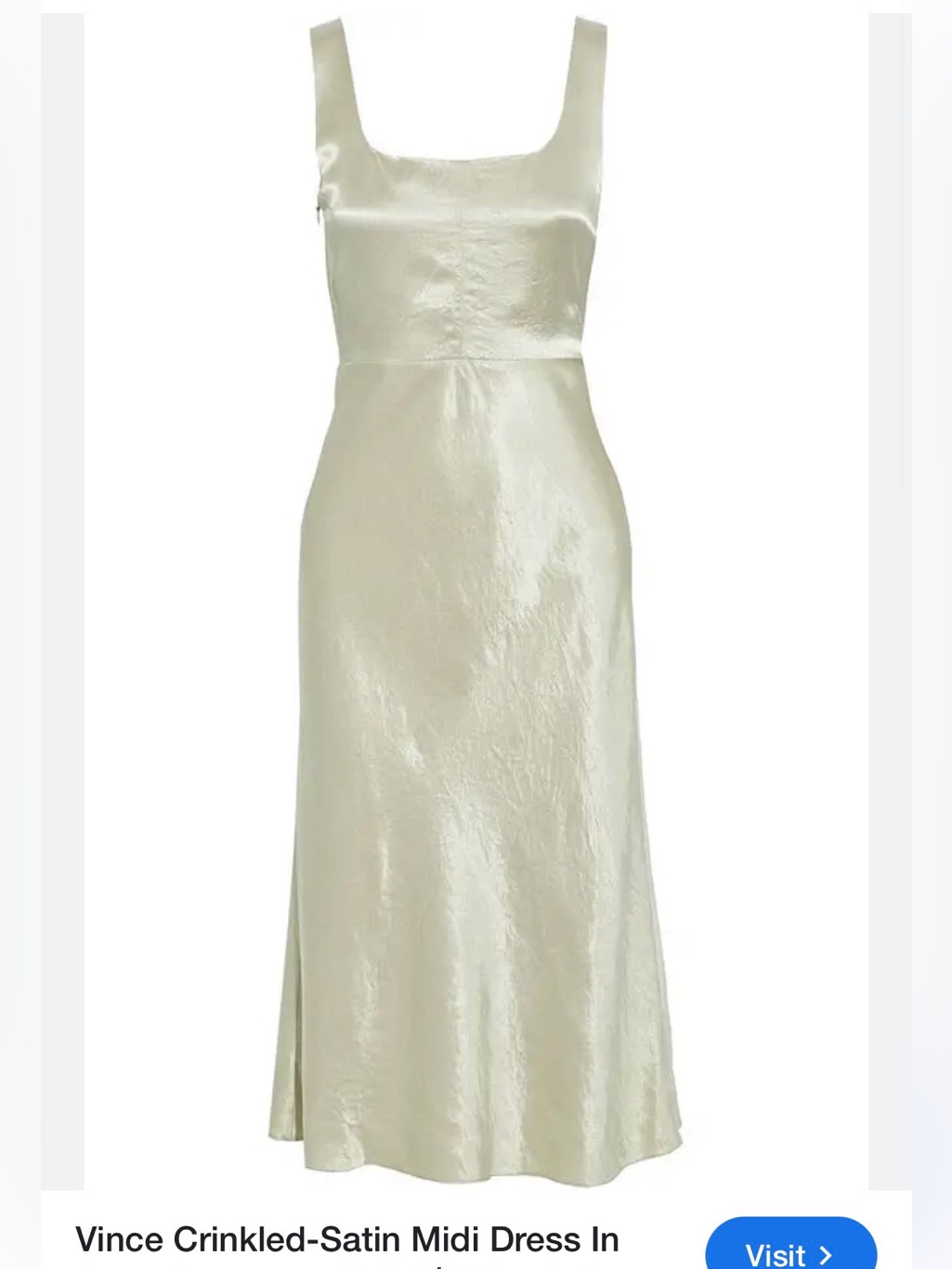 Vince Crinkled-Satin Midi Dress In Light Pearl
